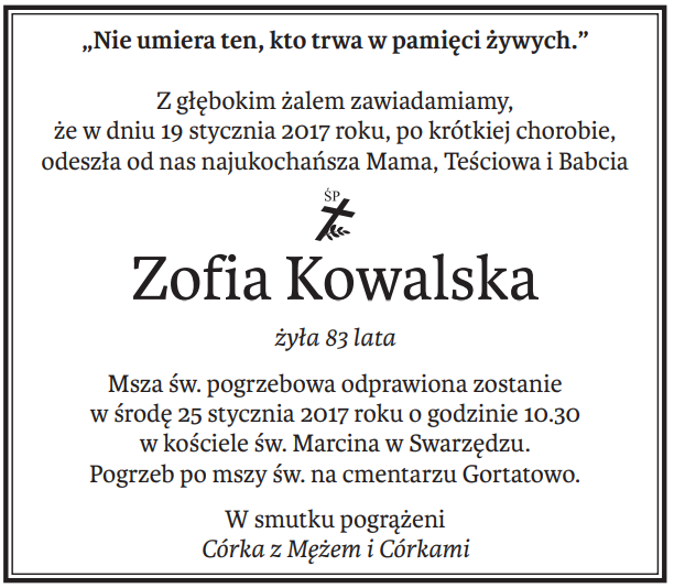 nekrologi do Głosu Wielkopolskiego